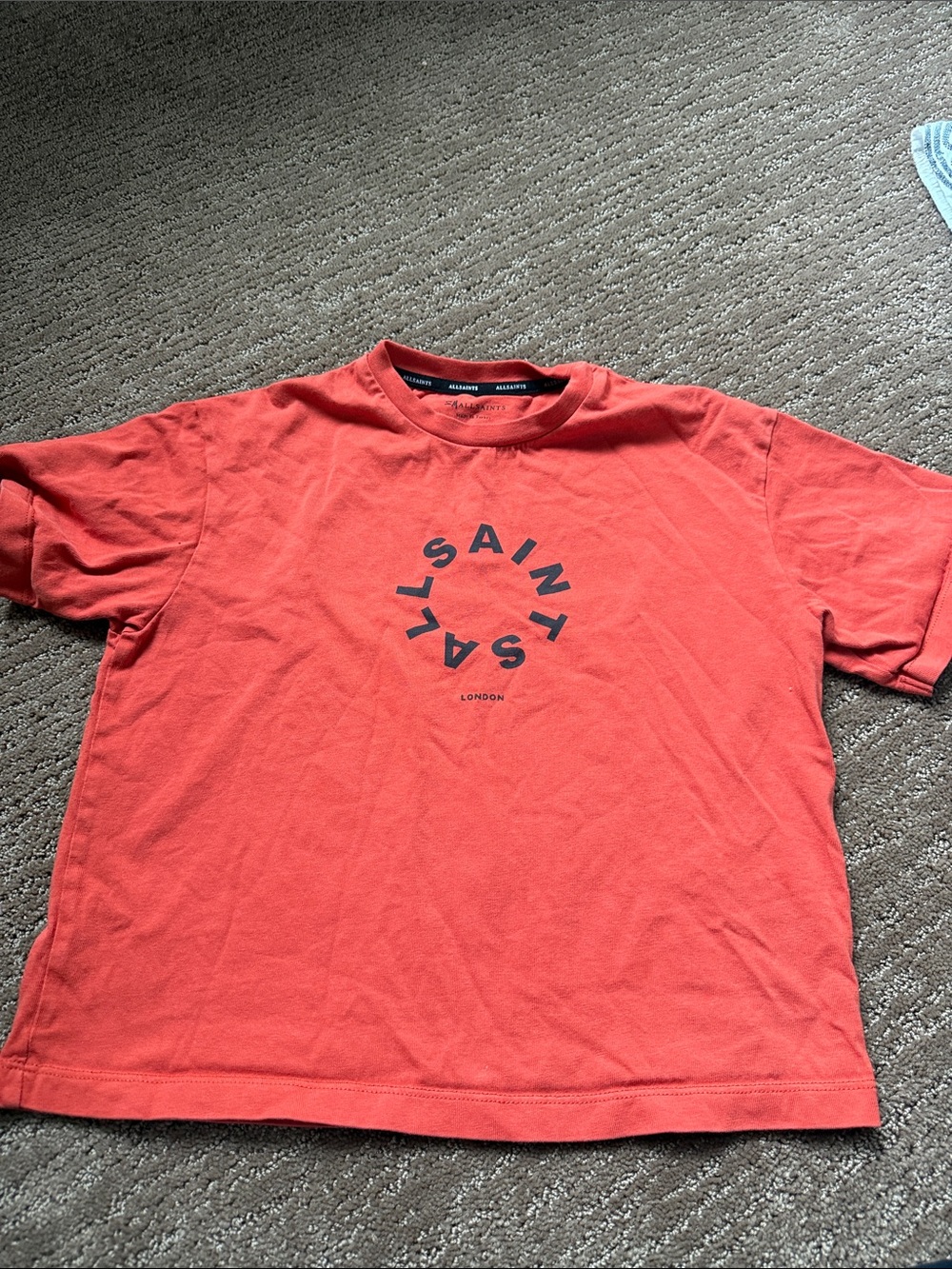 All Saints Kids Coral Red Logo T-Shirt